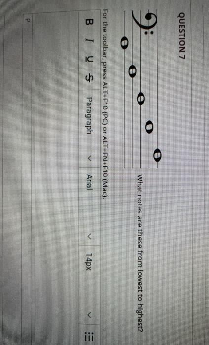 QUESTION 1 F E B What note is missing? E D C For