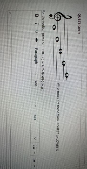 QUESTION 1 F E B What note is missing? E D C For