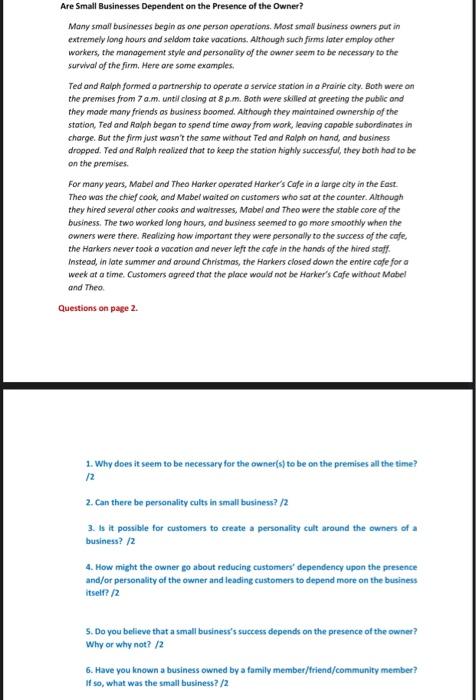 please read the case study and answer 5th and 6th