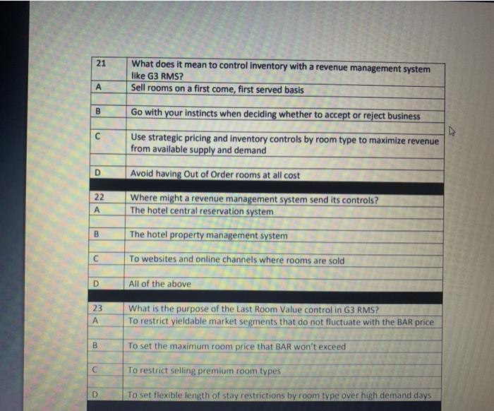 please answer all 21 What does it mean to control