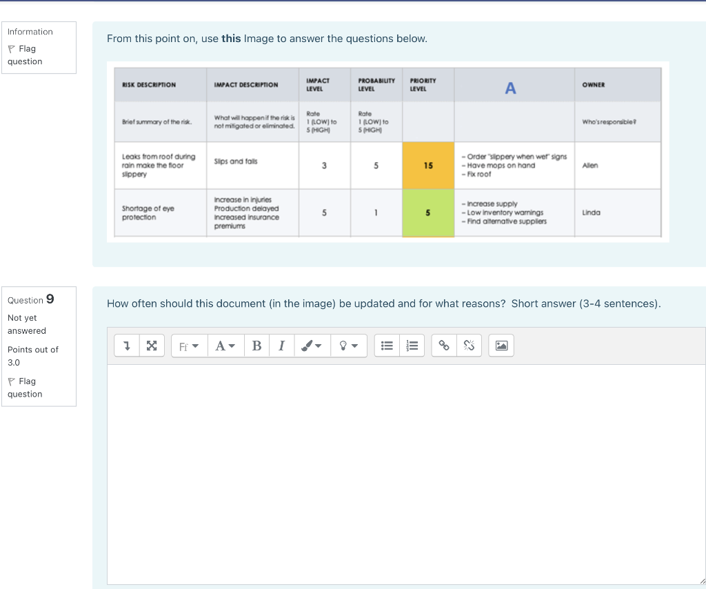Information From this point on, use this image to answer the