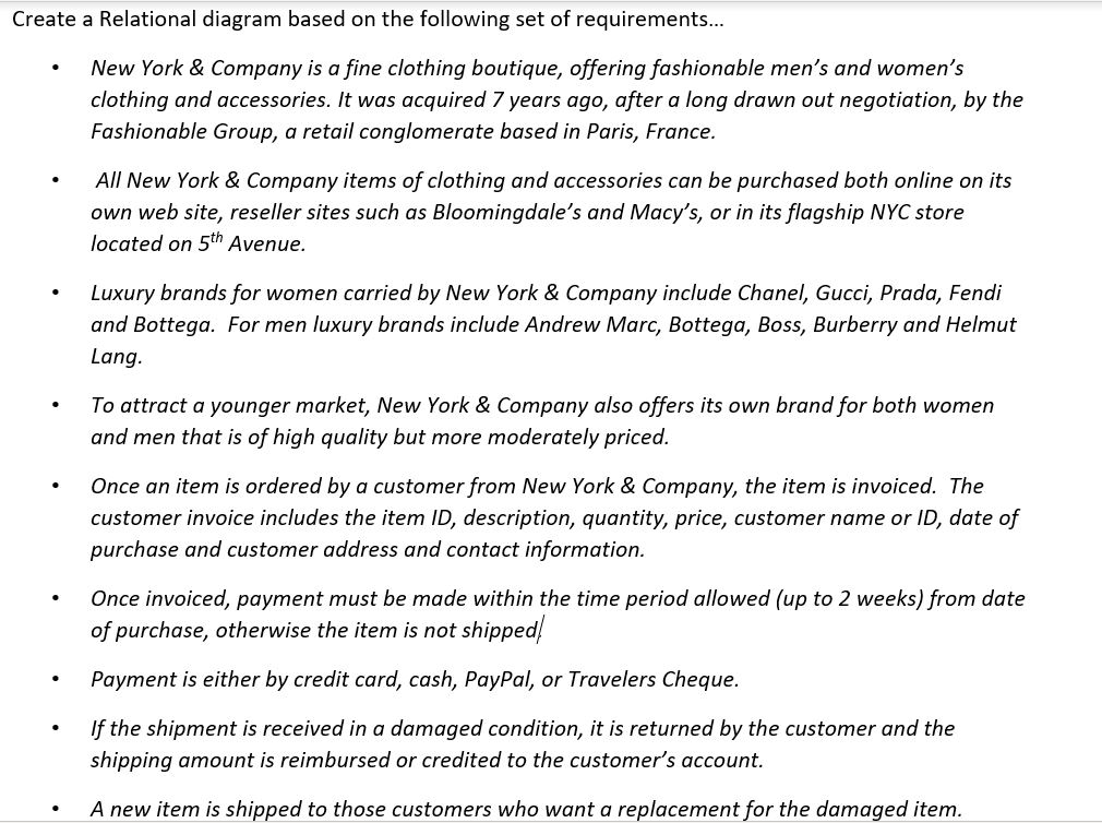 Need help ASAP!! Create a Relational diagram