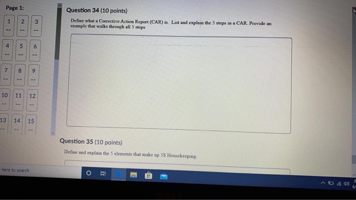 Page 1: Question 34 (10 points) Define what a
