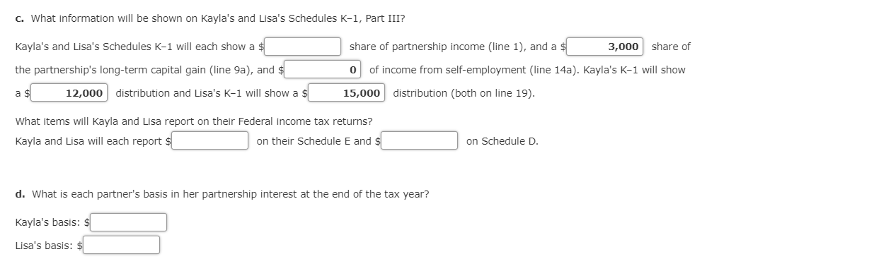 Problem 21-43 (LO. 7, 8, 9) The KL Partnership is