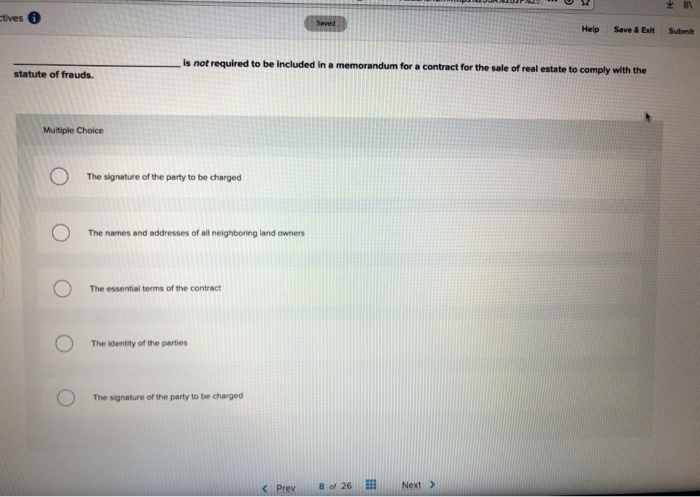 Stives a Seved Help Save & Exit Submit is not