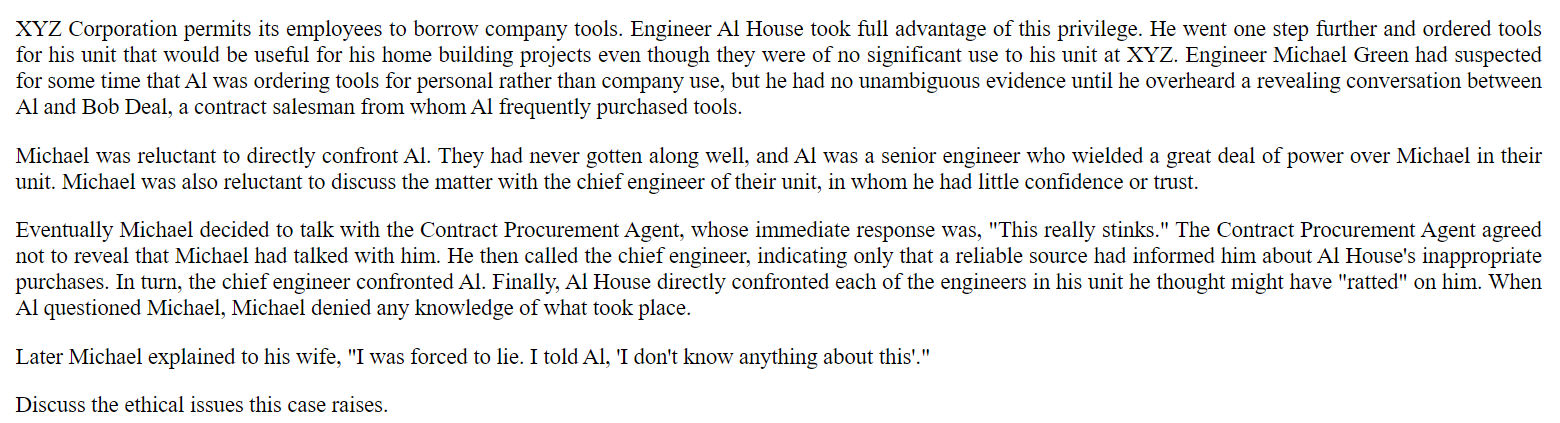 Please use NSPE ethics and proffesional