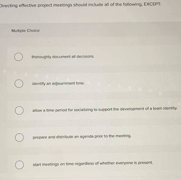 Directing effective project meetings should