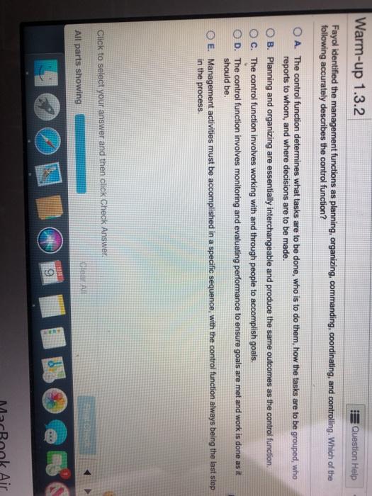 Homework: Ch 1 Warm up Score: 0 of 1 pt 5 of 10