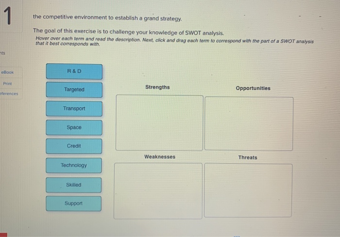 1 the competitive environment to establish a