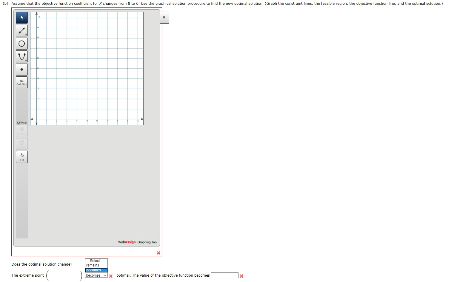 Consider the following linear program. Min 8X +