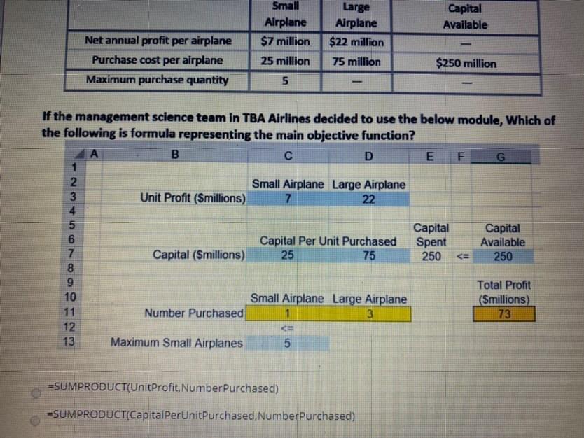 The TBA Airlines is a small regional company that