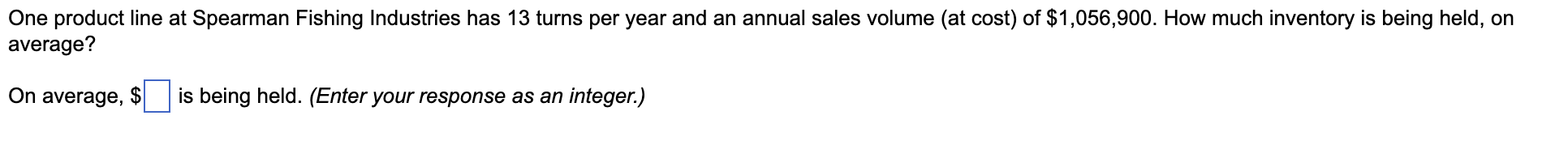 One product line at Spearman Fishing Industries