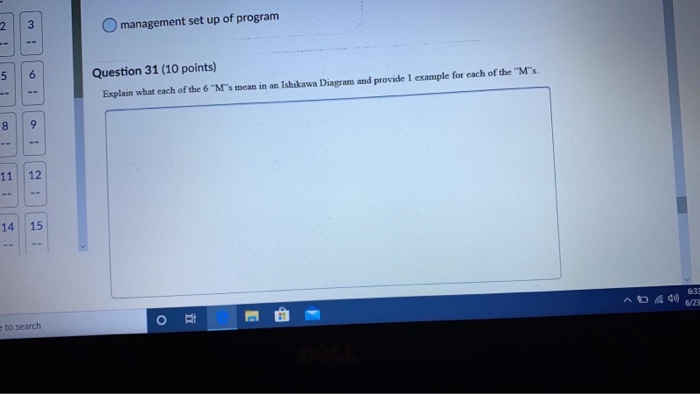 2. 3 management set up of program 5 6 Question 31