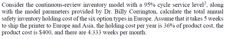 Consider the continuous-review inventory model
