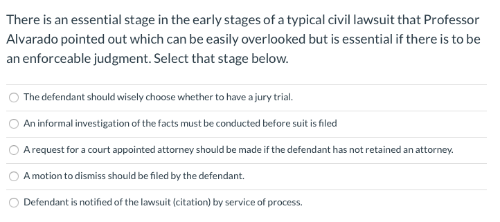 Select the one (1) statement from the list below