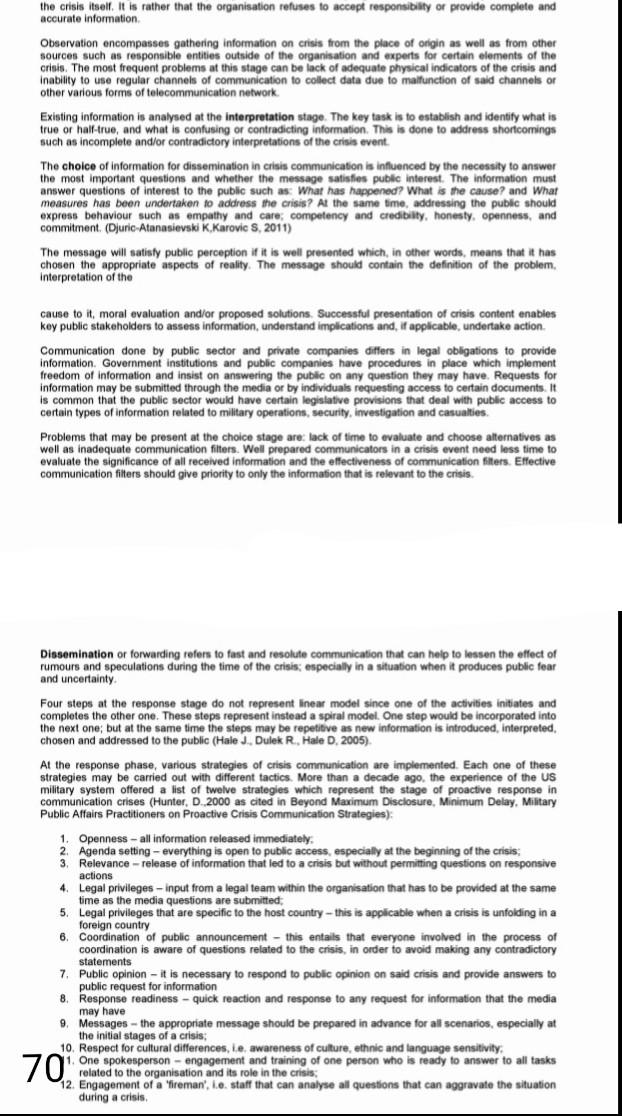 plx provide conclusion the crisis itself. It is