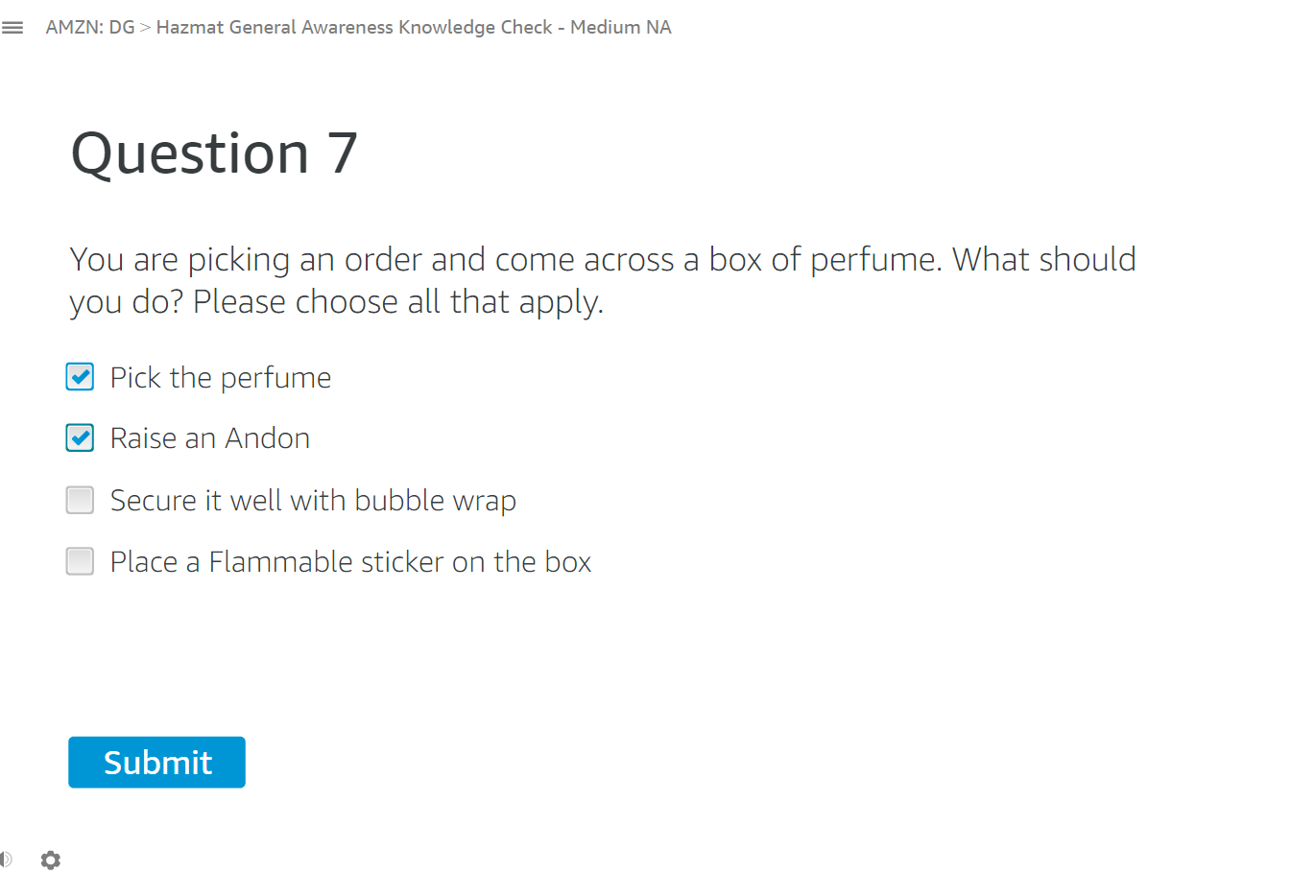 What is the answer if perfume is not allowed? =