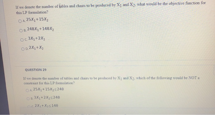 If we denote the number of ables and chairs to be