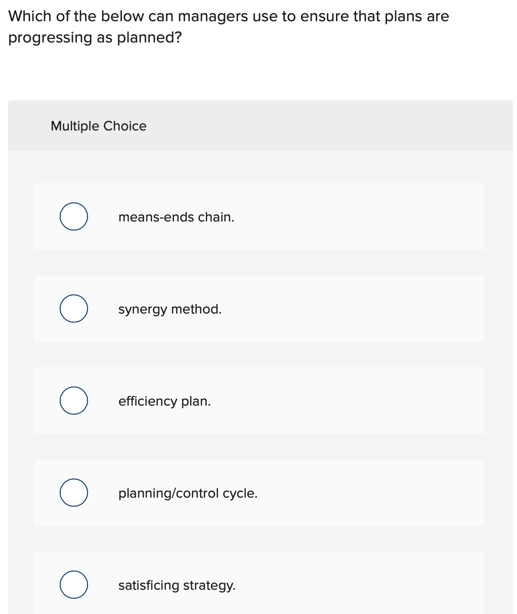 Which of the below can managers use to ensure