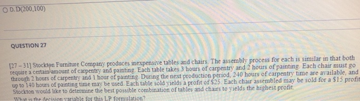 If we denote the number of ables and chairs to be
