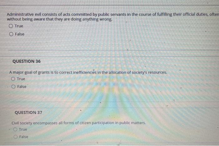 Administrative evil consists of acts committed by