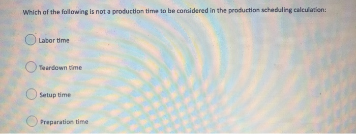 Which of the following is not a production time