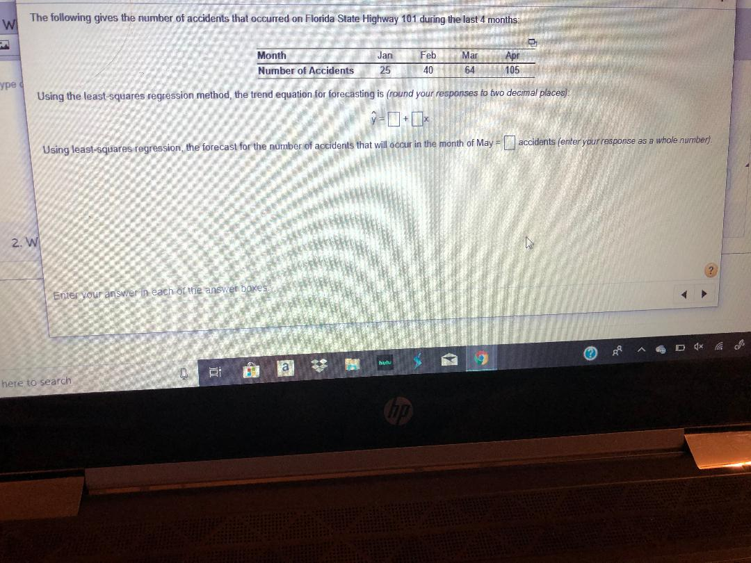 The following gives the number of accidents that