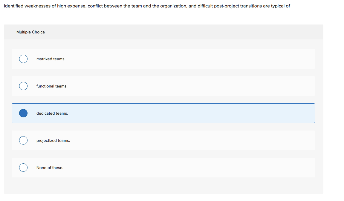 Firms where projects are the dominant form of