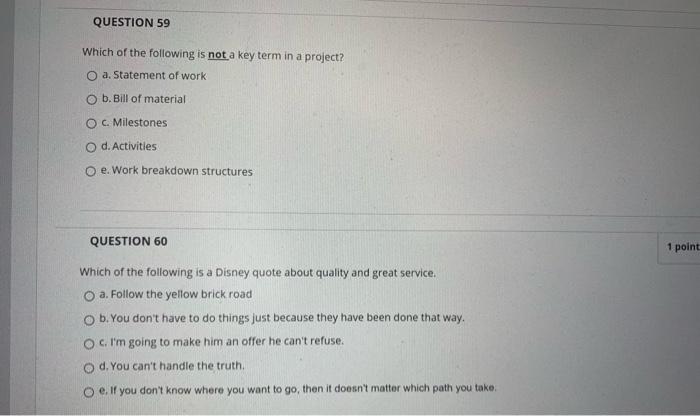 QUESTION 59 Which of the following is not a key