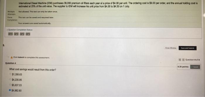 International Diesel Machine (IDM) purchases