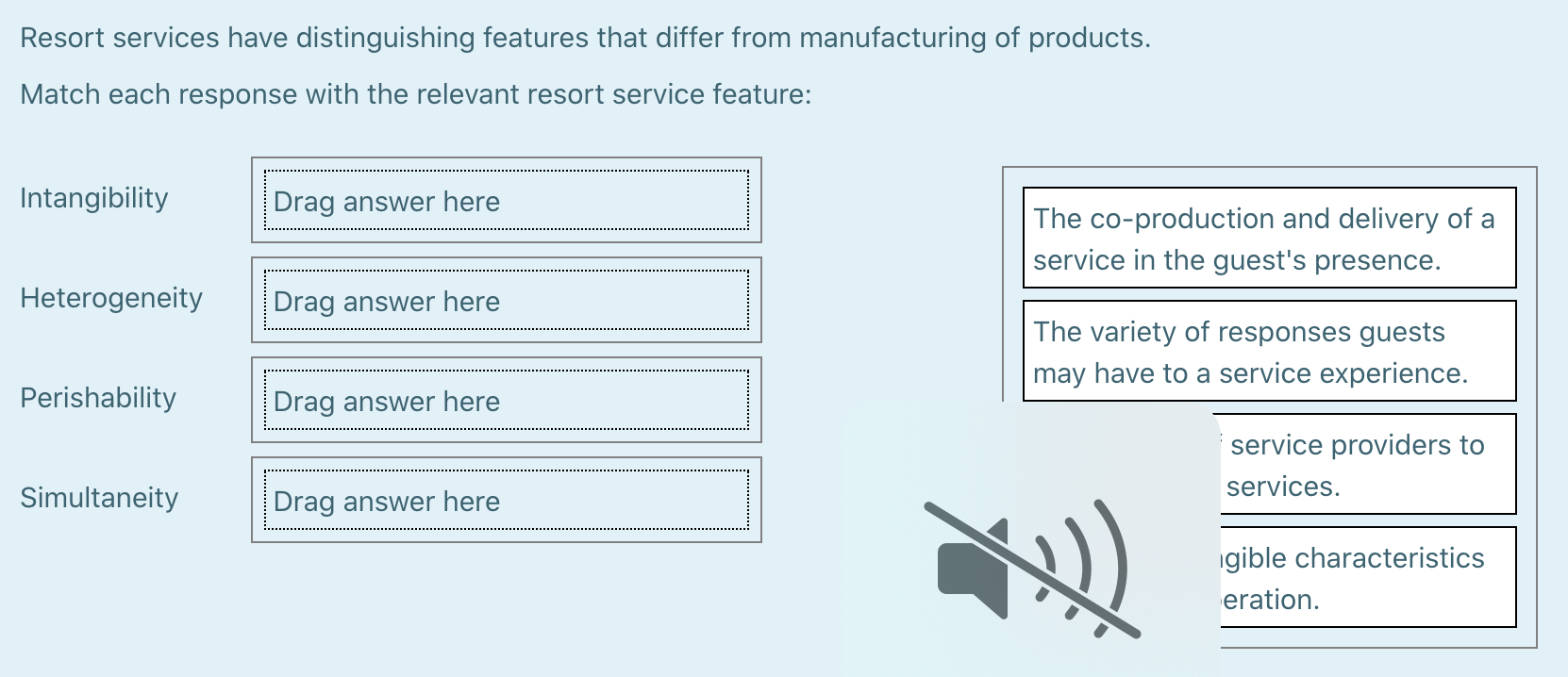 Resort services have distinguishing features that