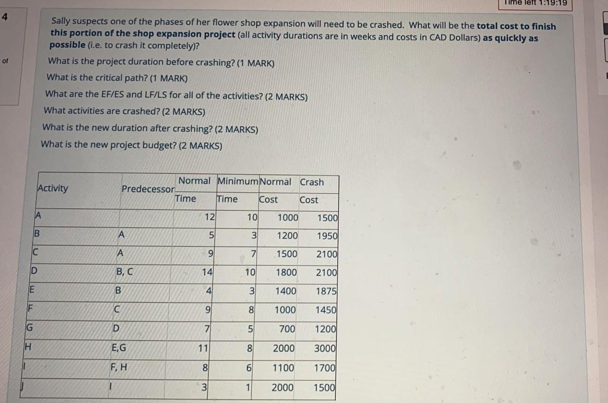 Time left 1:19:19 4 of Sally suspects one of the