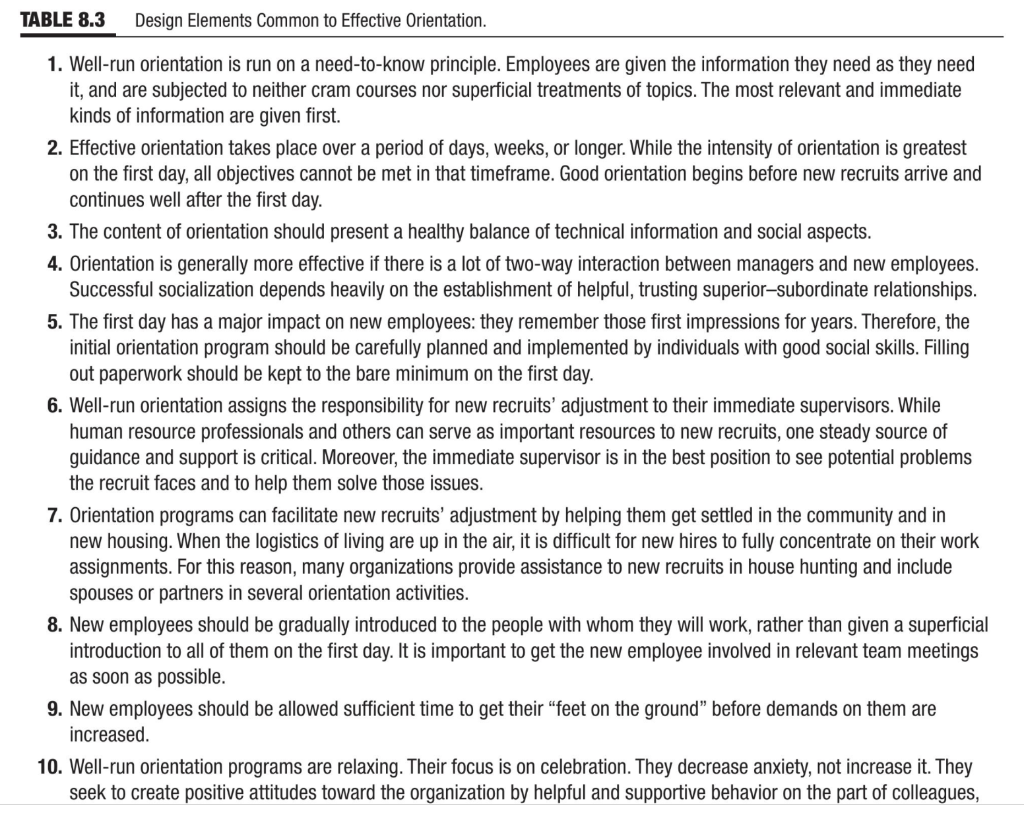 Examine Table 8.3 below and describe ways it