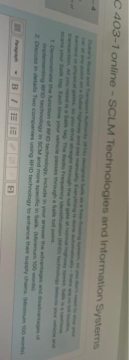 supply chain management and logistics C403-1