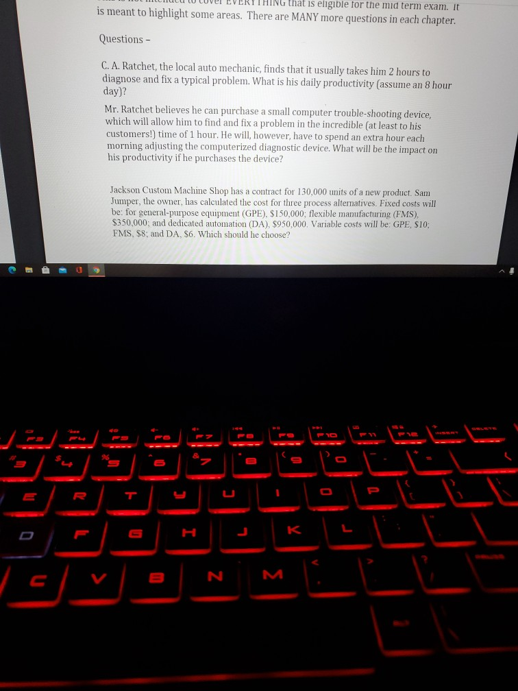 VERYTHING that is eligible for the mid term exam.