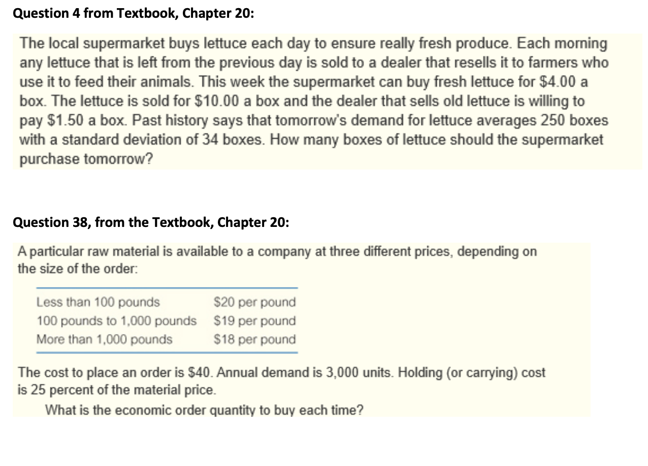 Question 4 from Textbook, Chapter 20: The local
