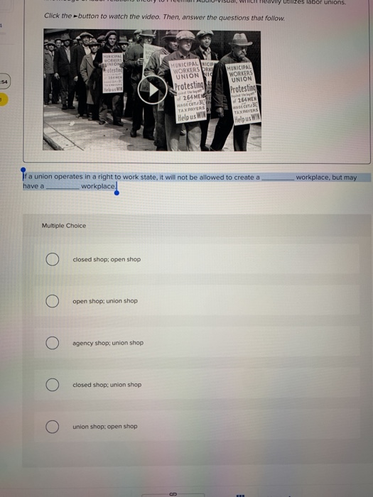 with heavily utilizes labor unions. Click the