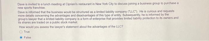 Dave is invited to a lunch meeting at Cipriani's