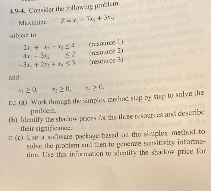 Problem 4.9-4 a and b 4.9-4. Consider the
