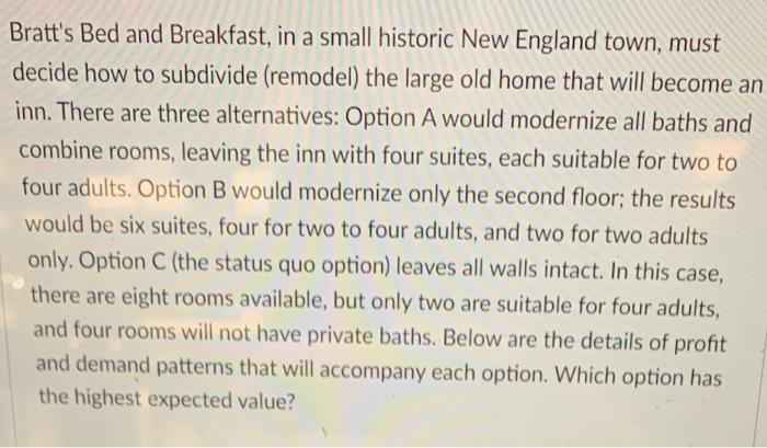 Bratt's Bed and Breakfast, in a small historic