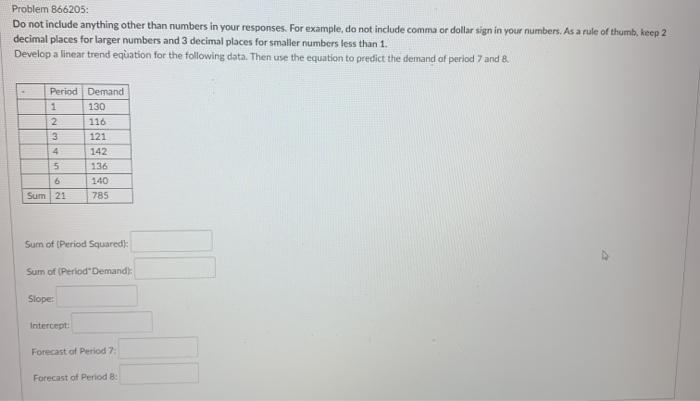 Problem 866205: Do not include anything other