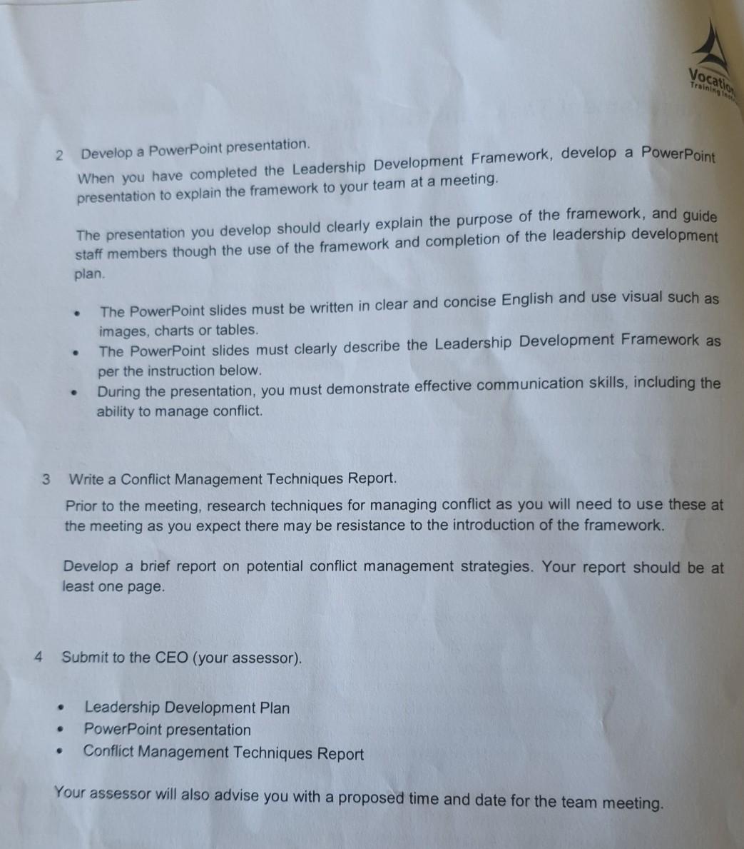 Vocation Training Instit Assessment Task 3