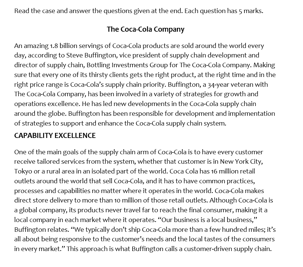 Read the case and answer the questions given at