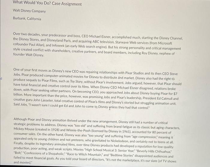 needs to be 250 words minimum! What Would You Do?