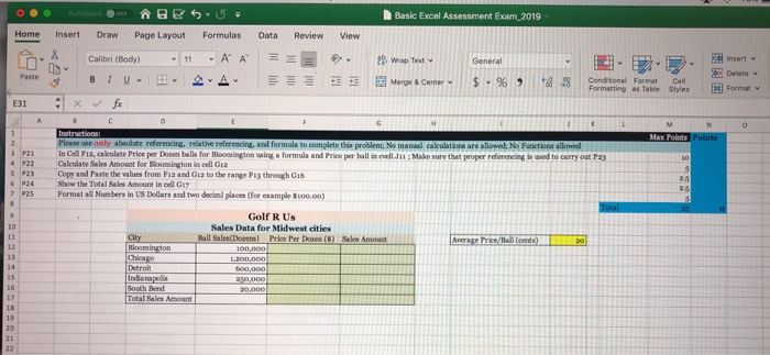 Basic Excel Assessment Exam_2019 o. Home Data