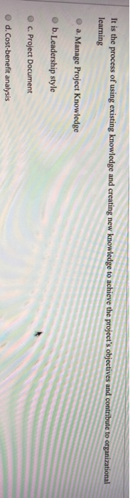 It is the process of using existing knowledge and