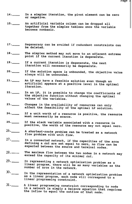 True (T) or False (P)? Every equality constraint