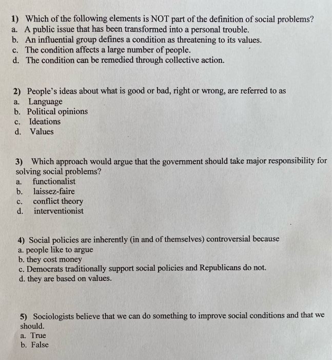 1) Which of the following elements is NOT part of