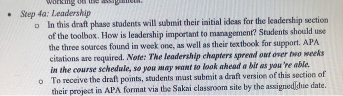 WORmb un mun. Step 4a: Leadership o In this draft