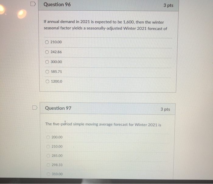 Summer 240 Fall 410 2020 Winter 210 Spring 360